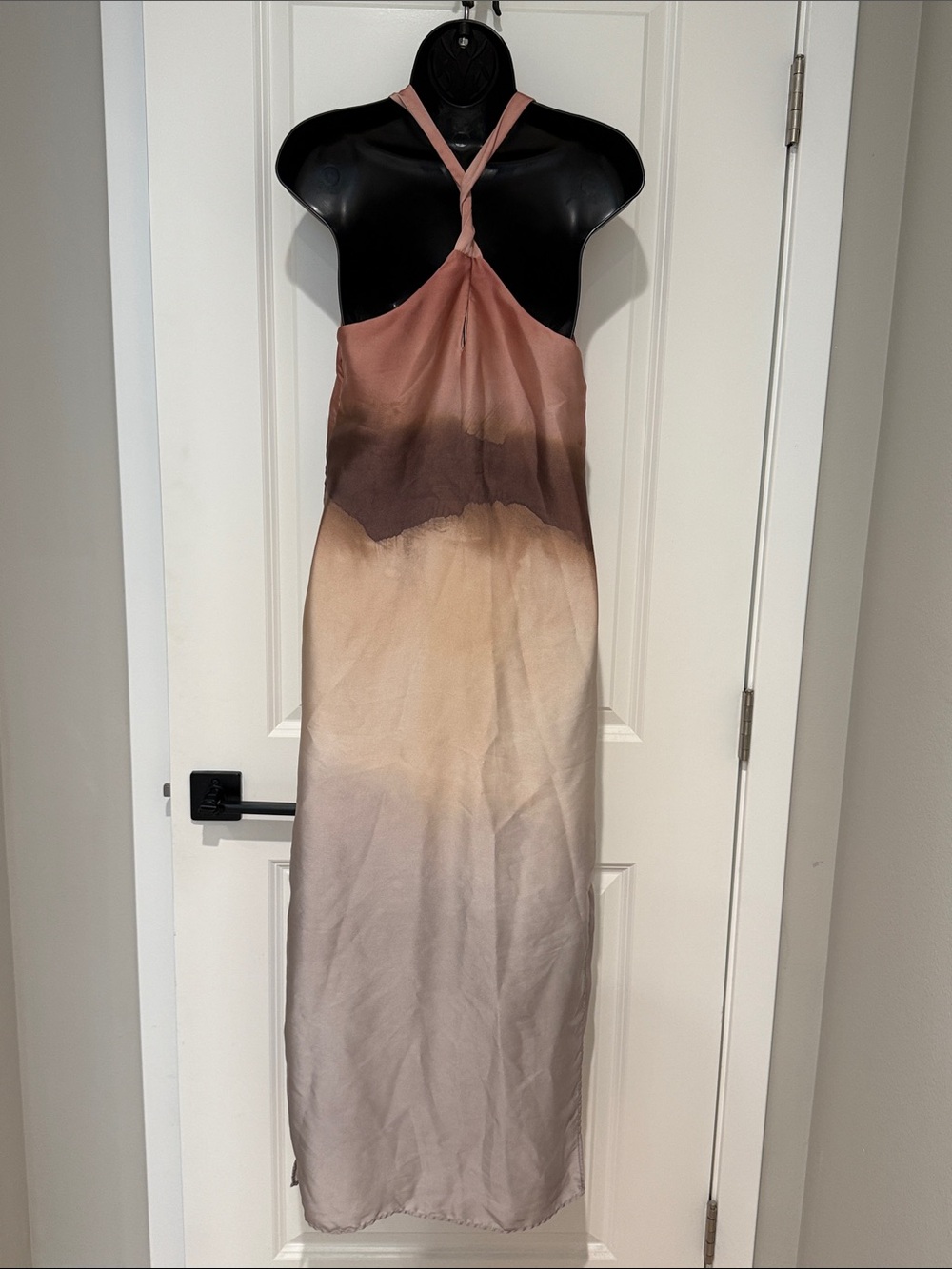 Mango Selection Gradient Watercolor Halter Long Dress - Picture 4 of 10